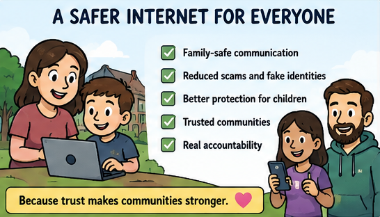 A family using QNE safely with trusted community protections.